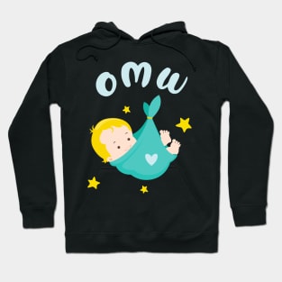 Baby on my Way OMW funny Birth Announcement Gift Hoodie